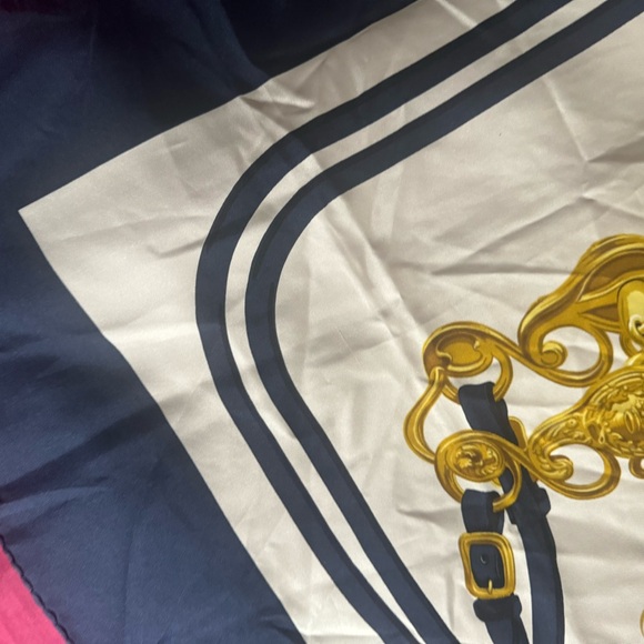 Hermès NAVY & WHITE 'BRIDES DE GALA' SILK SCARF 90 - Picture 3 of 7